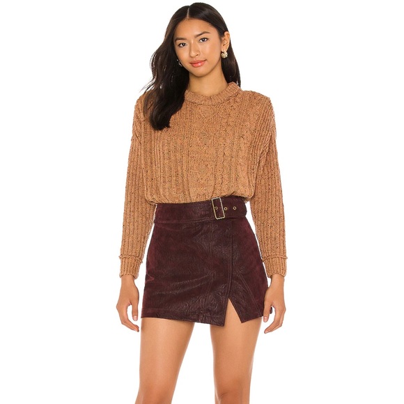 Free People On Your Side Crop Sweater Sz XL